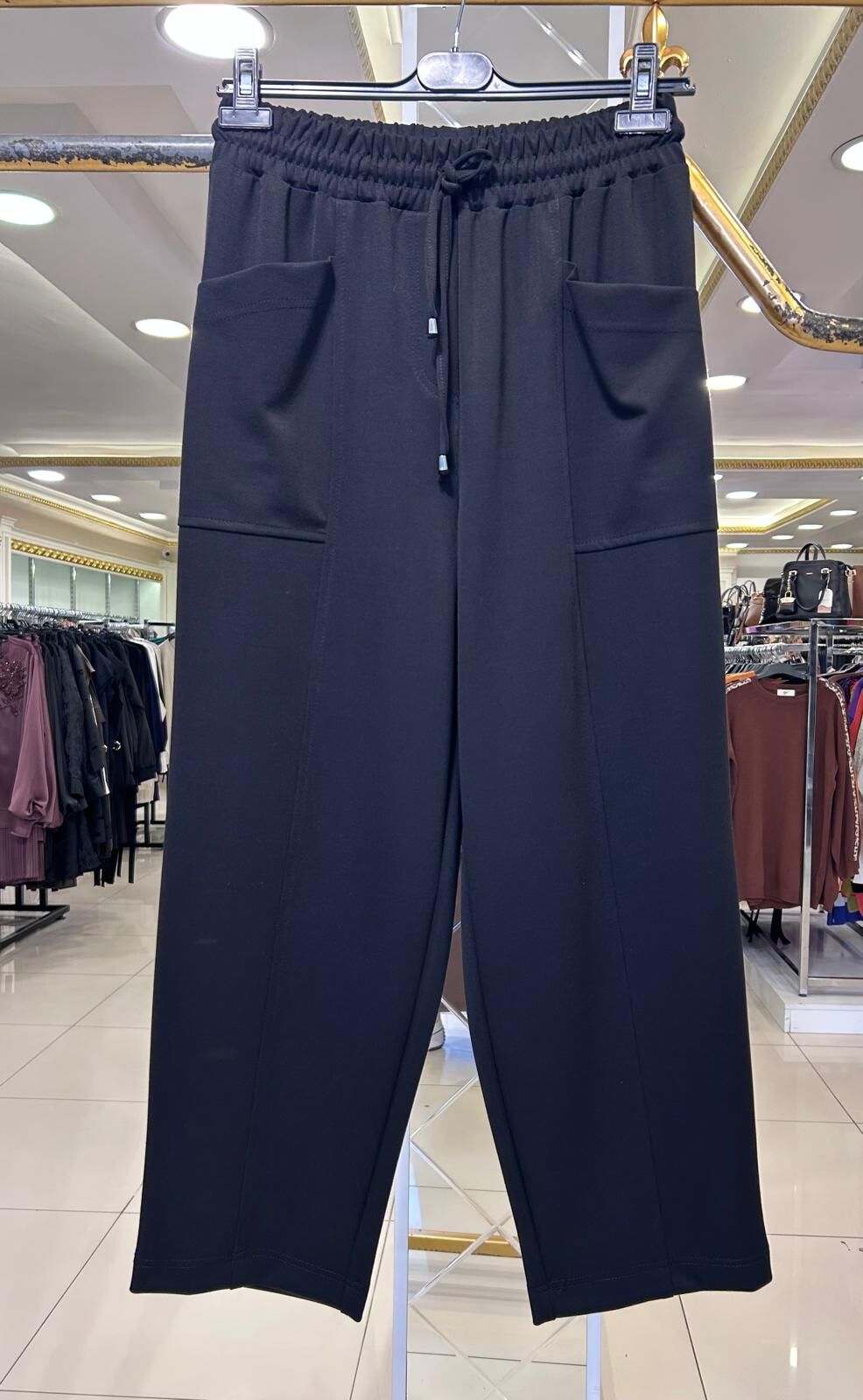 CEP DETAYLI ÖRME KREP HAVUÇ PANTOLON /SENTEZ