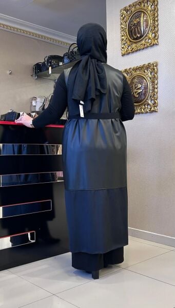 SÜET DTY. KEMERLİ DERİ YELEK/ NURCAN ÇETİN