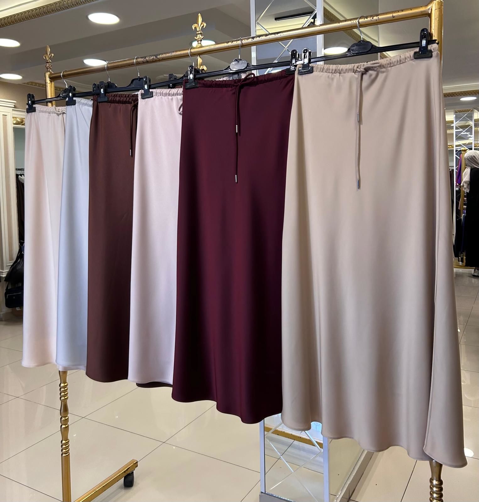 BELİ LASTİKLİ SATEN ETEK/SENTEZ