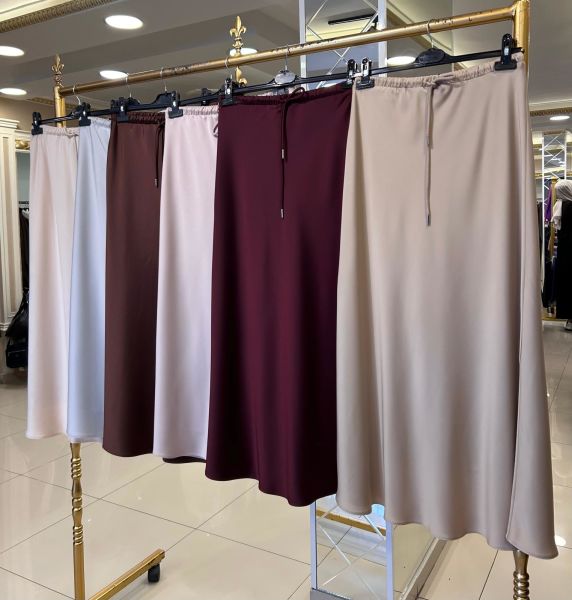 BELİ LASTİKLİ SATEN ETEK/SENTEZ