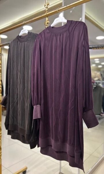 KENDİNDEN DESENLİ İPEK CUPRA TUNİK /DEFRİNA