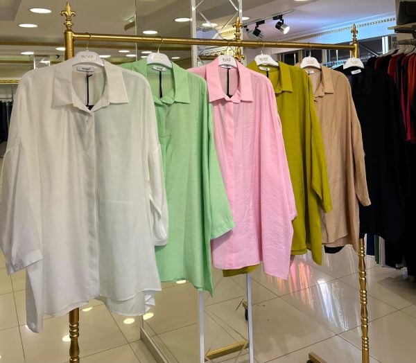 NUSS/ MODAL KUMAŞ OVERSİZE GÖMLEK