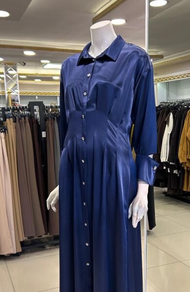 BİLEĞİ PENCERE DTY. BİYELİ SATEN ELBİSE /THREE LIGHT