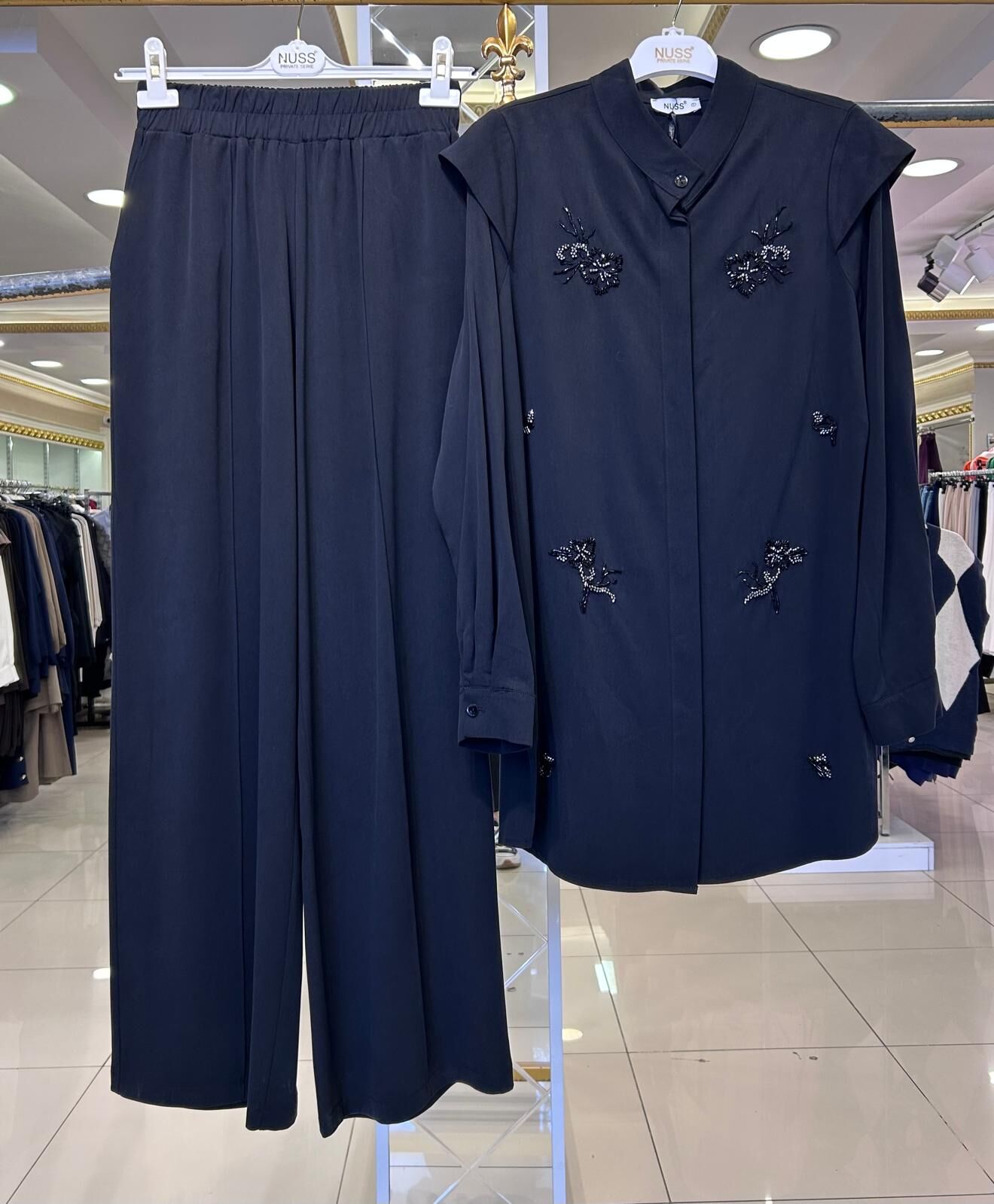 ÜZERİ TAŞ İŞLEMELİ TUNİK PANTOLON TAKIM/NUSS