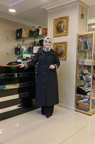 LEOPAR DESENLİ TRENÇKOT