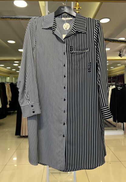 B. BEDEN ÇİFT RENKLİ ÇİZGİLİ GÖMLEK /SEÇİL