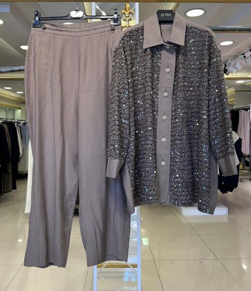 TUNİĞİ PUL İŞLEMELİ PANTOLONLU TAKIM /GHISA