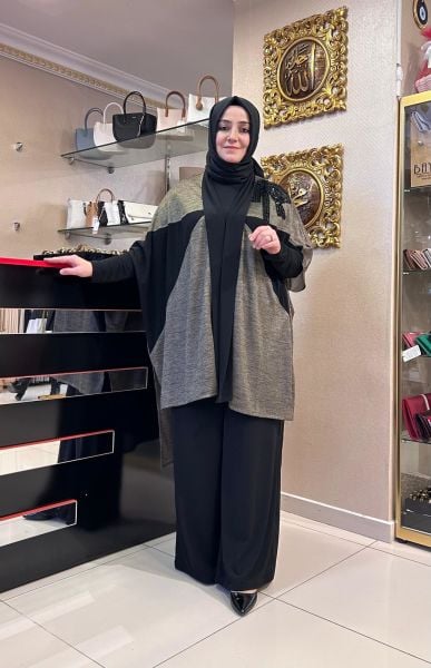 BONCUK İŞLEMELİ YELEK, TUNİK VE PANTOLON TAKIM/NURCAN ÇETİN