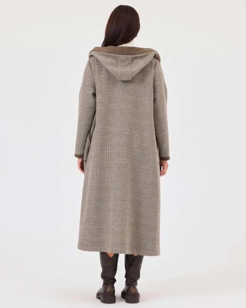 BÜYÜK BEDEN KAPÜŞONLU EKOSE DESEN KAP/ SEÇİL