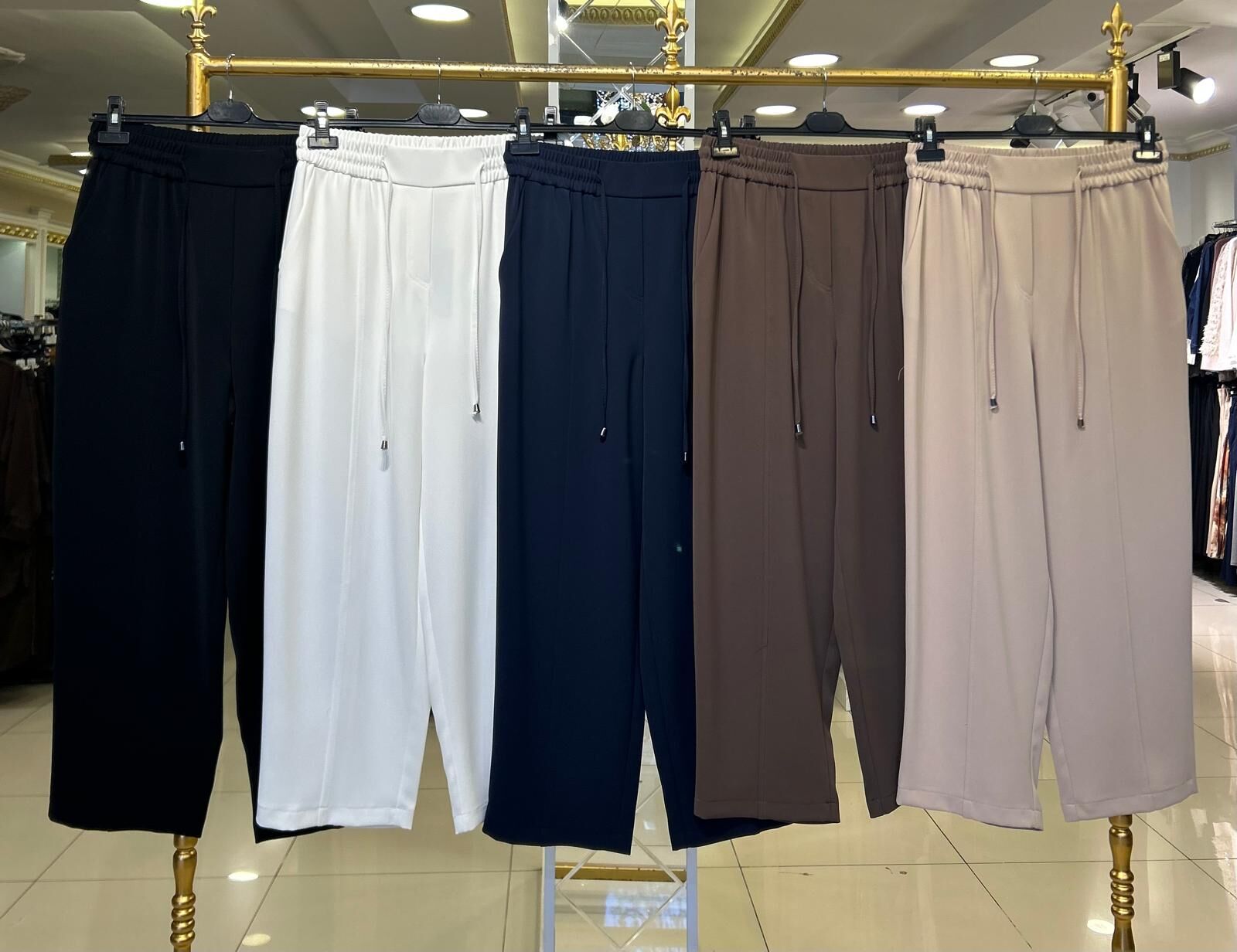 YENİ SEZON ELEGANCE BELİ LASTİKLİ HAVUÇ PAÇA PANTOLON/ SENTEZ