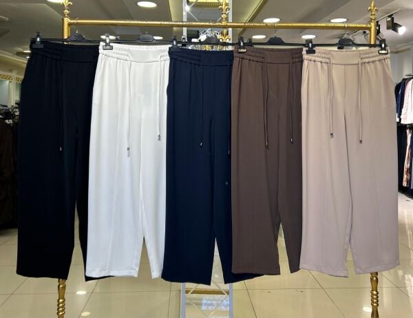 YENİ SEZON ELEGANCE BELİ LASTİKLİ HAVUÇ PAÇA PANTOLON/ SENTEZ