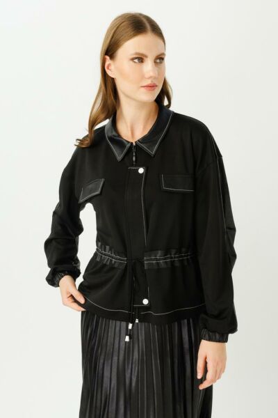 DERİ KUMAŞ ETEK CEKET TAKIM