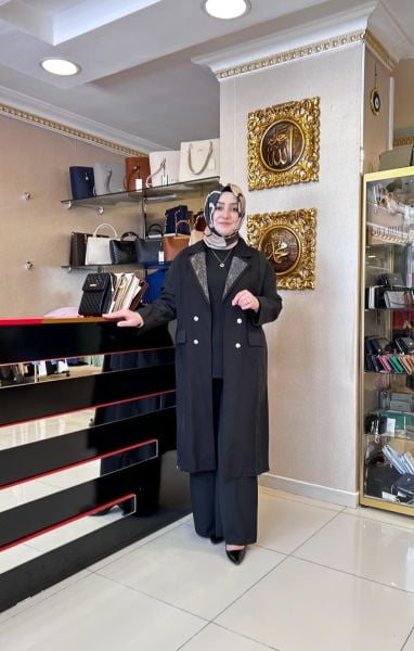 GHİSA TAŞ DETAYLI CEKET