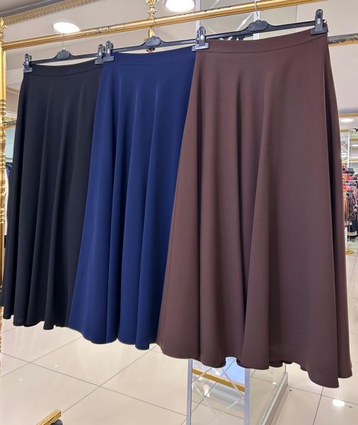 AKIŞKAN KREP KUMAŞ KLOŞ ETEK/GLARE