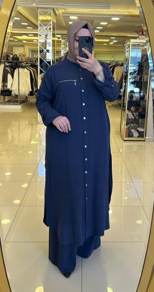 TUNİĞİ DÜĞME DTY. TENSEL PANTOLONLU TAKIM/ NURCAN ÇETİN 10445