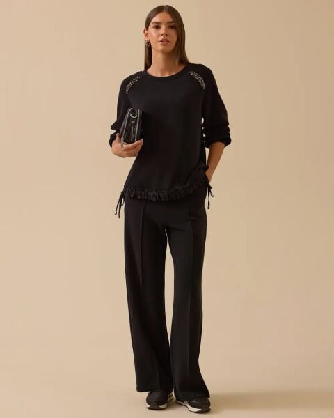 OMUZ TAŞLI FIRFIR BAĞCIKLI SWEATSHIRT 0004 /SEÇİL