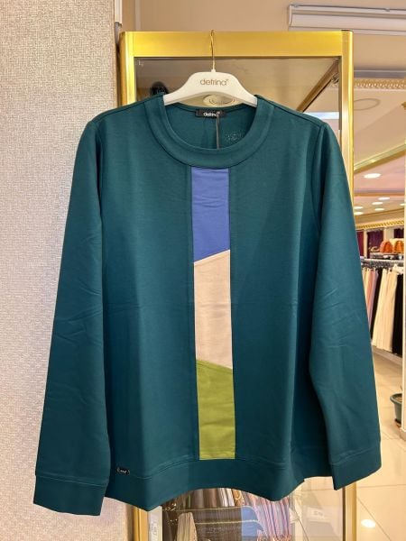 RENK KOMBİNLİ İKİ İPLİK BLUZ/DEFRİNA