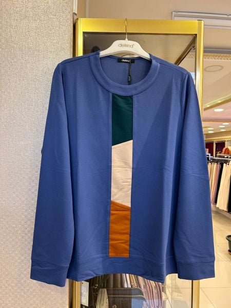 RENK KOMBİNLİ İKİ İPLİK BLUZ/DEFRİNA