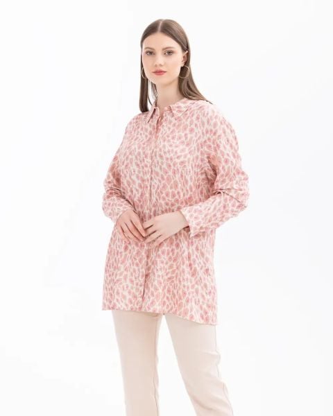 LEOPAR DESENLİ DÜĞMELİ GÖMLEK