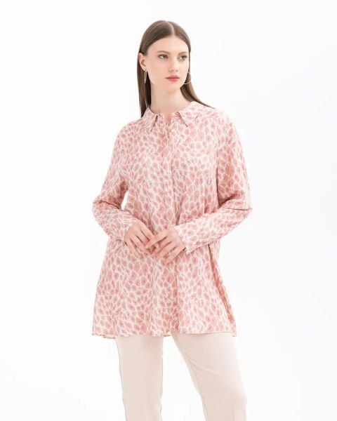 LEOPAR DESENLİ DÜĞMELİ GÖMLEK