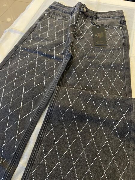 ÖNÜ TAŞ İŞLEMELİ İSPANYOL PAÇA KOT PANTOLON/GHISA