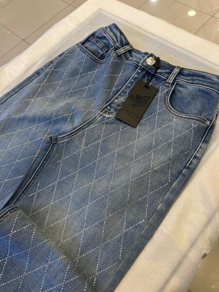 ÖNÜ TAŞ İŞLEMELİ İSPANYOL PAÇA KOT PANTOLON/GHISA