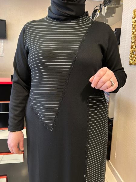 ÇİZGİ VE TAŞ DTY. İKİ İPLİK ELBİSE/BELGİN