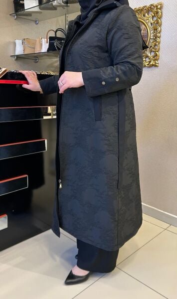 KABARTMA DESENLİ FERMUARLI KAP-TRENÇ/ZERENAY