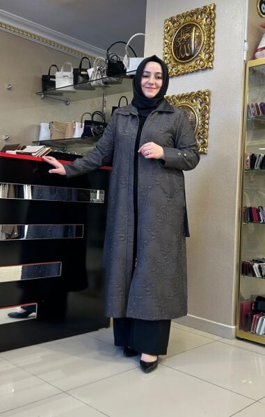 KABARTMA DESENLİ FERMUARLI KAP-TRENÇ/ZERENAY