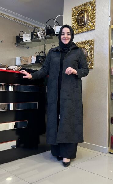 KABARTMA DESENLİ FERMUARLI KAP-TRENÇ/ZERENAY