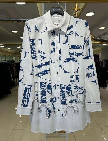 TAŞ VE İNCİ DTY. DESENLİ PAMUKLU GÖMLEK /FUAT GÜRŞEN