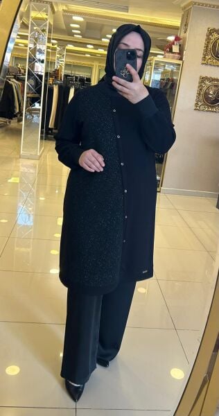DÜĞME DTY. BİR TARAFI SİMLİ TUNİK/ DEFRİNA 31336