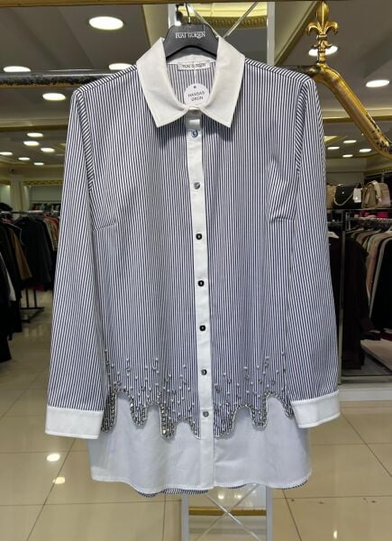 TAŞ VE İNCİ DTY. ÇİZGİLİ PAMUKLU GÖMLEK /FUAT GÜRŞEN