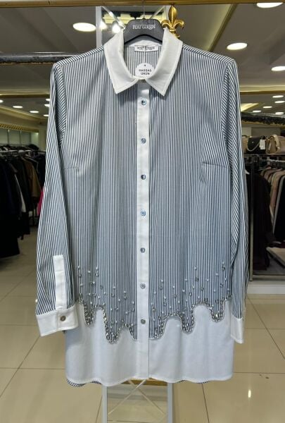 TAŞ VE İNCİ DTY. ÇİZGİLİ PAMUKLU GÖMLEK /FUAT GÜRŞEN