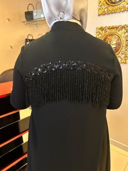 NURCAN ÇETİN/ SIRTI İŞLEMELİ ABAYA TAKIM