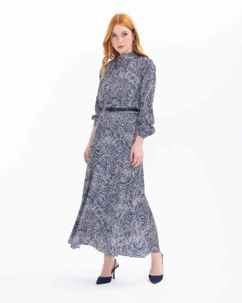 DESENLİ MAXİ BOY ELBİSE