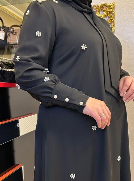 İNCİ VE TAŞ İŞLEMELİ PIRILTI ELBİSE /MÜSEMMA