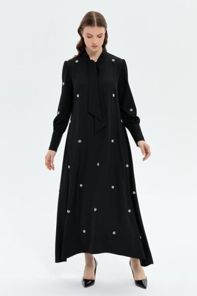 İNCİ VE TAŞ İŞLEMELİ PIRILTI ELBİSE /MÜSEMMA