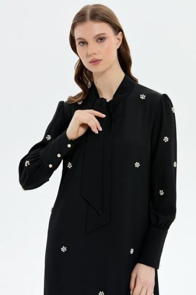 İNCİ VE TAŞ İŞLEMELİ PIRILTI ELBİSE /MÜSEMMA