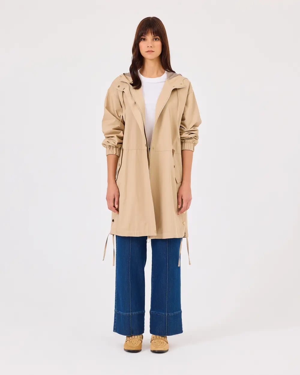 KAPÜŞONLU CEPLİ YIRTMAÇ DTY. TRENÇ /SEÇİL