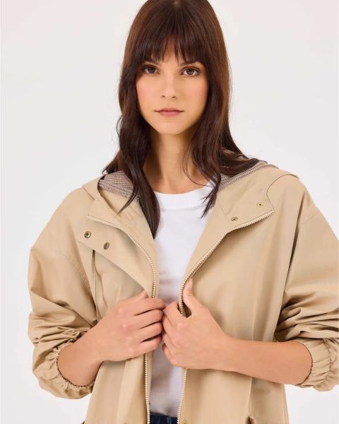 KAPÜŞONLU CEPLİ YIRTMAÇ DTY. TRENÇ /SEÇİL