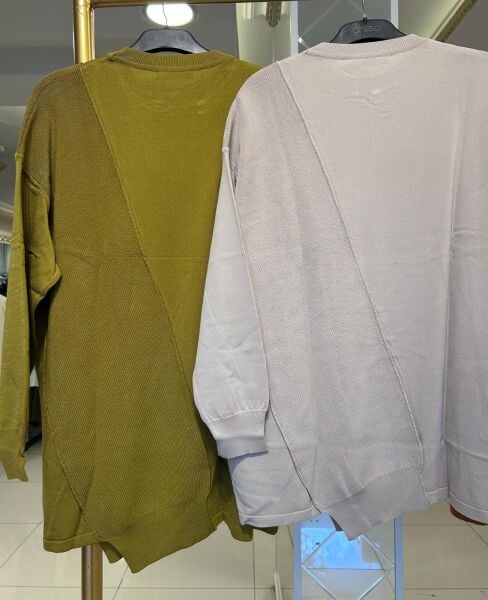 ASİMETRİK KESİMLİ MERSERİZE TUNİK /TIĞTRİKO 