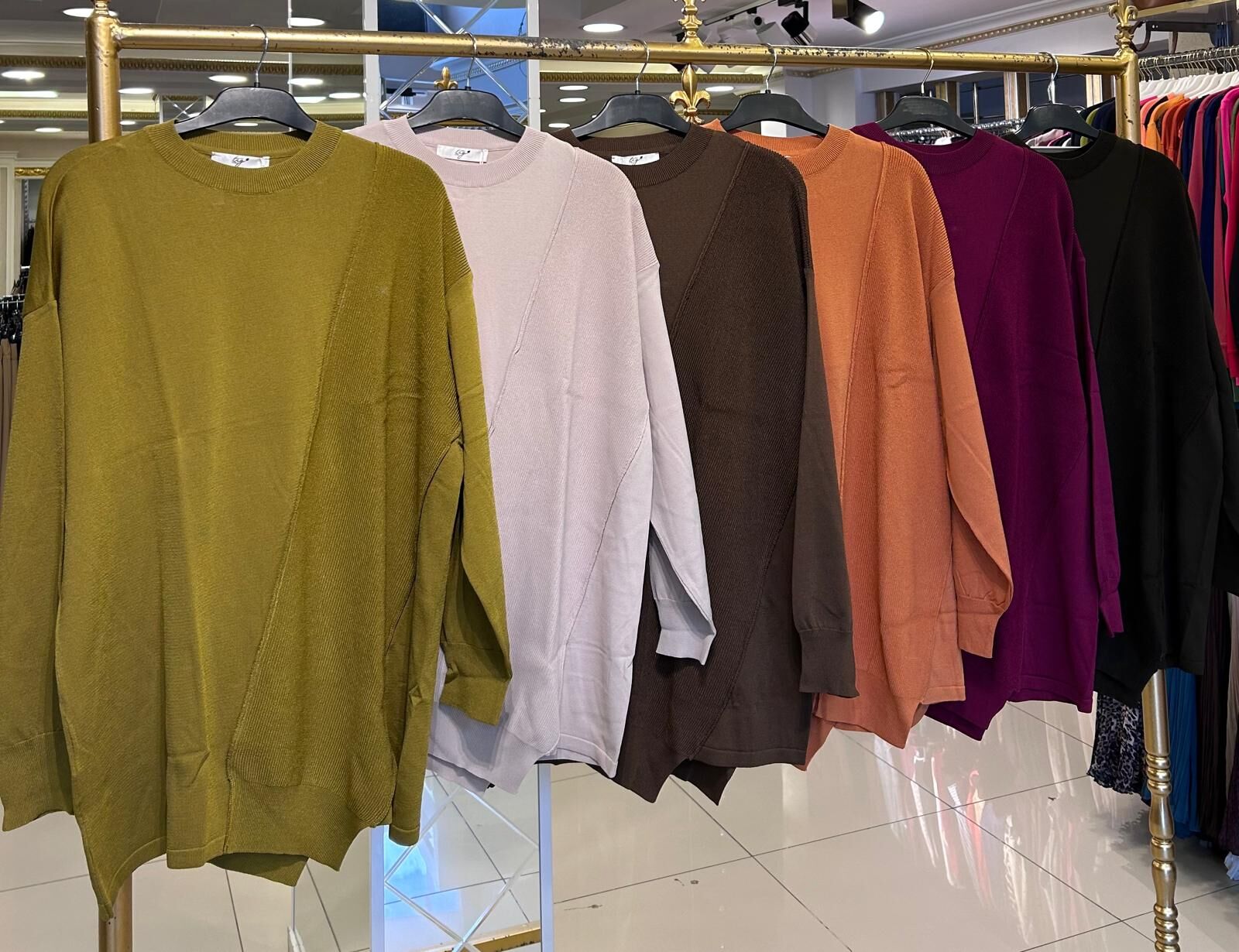 ASİMETRİK KESİMLİ MERSERİZE TUNİK /TIĞTRİKO 