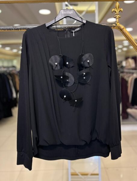 KOLYE DTY. ÖNÜ ŞİFON KUMAŞ BLUZ /FUAT GÜRŞEN