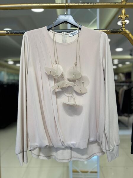 KOLYE DTY. ÖNÜ ŞİFON KUMAŞ BLUZ /FUAT GÜRŞEN