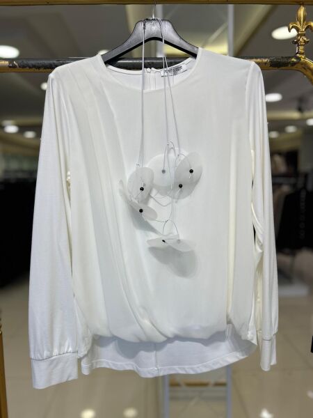 KOLYE DTY. ÖNÜ ŞİFON KUMAŞ BLUZ /FUAT GÜRŞEN