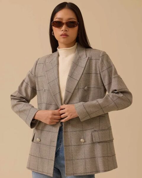 ﻿KRUVAZE YAKA EKOSE DESENLİ CEKET 0028/SEÇİL