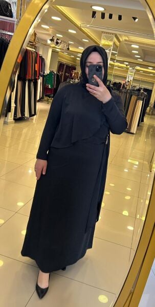 METAL TOKALI ASİMETRİK KESİM AYLİN ELBİSE /MÜSEMMA