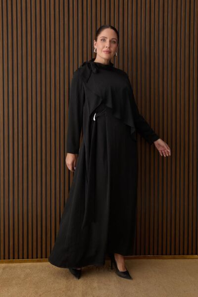 METAL TOKALI ASİMETRİK KESİM AYLİN ELBİSE /MÜSEMMA