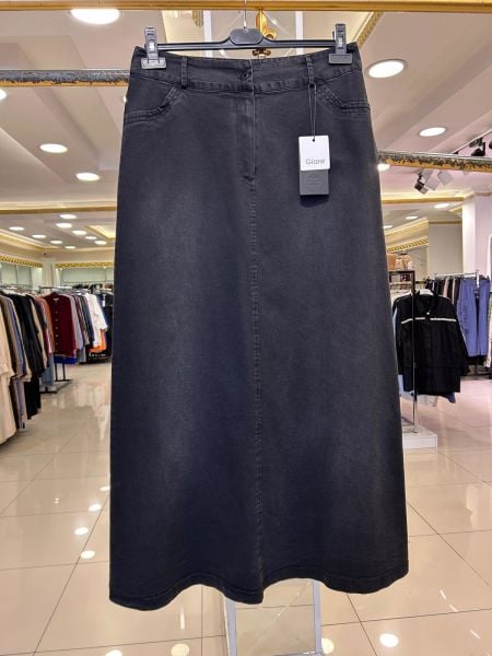 LİKRALI ÇAN MODEL KOT ETEK/GLARE